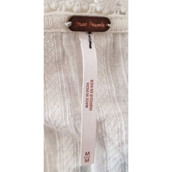 NEW FREE PEOPLE SARAFINA IVORY COMBO EMBROIDERED TASSEL TOP SZ MEDIUM - Picture 9 of 10